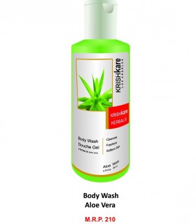 Krishkare Body Wash Douche Gel Aloe Vera. Cleanses, Freshens, Softens Skin