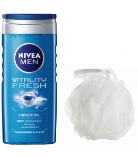 NIVEA Men Vitality Fresh Shower Gel Free Loofah (Ltd Offer)