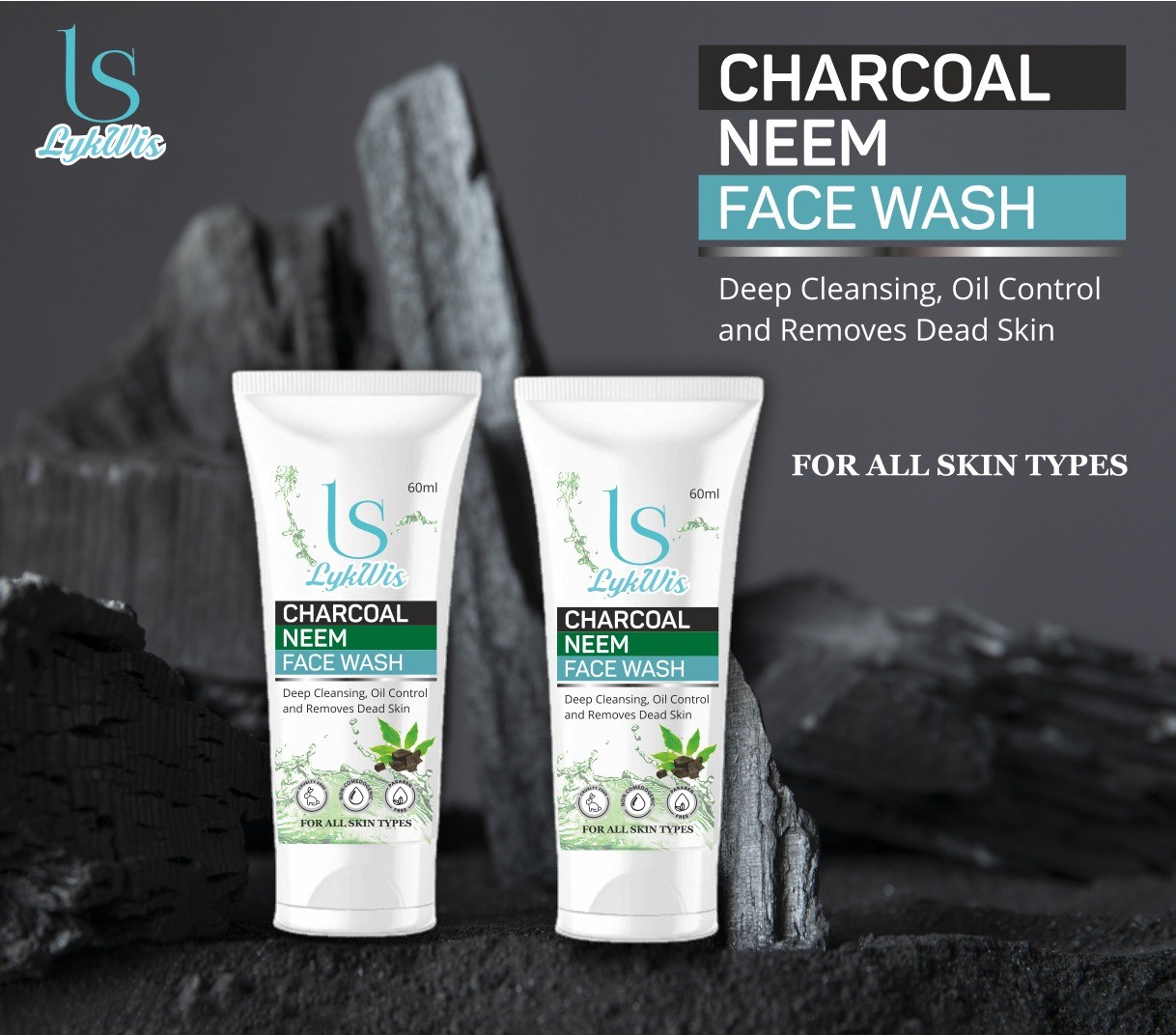 Lykwis charcoal neem face wash 